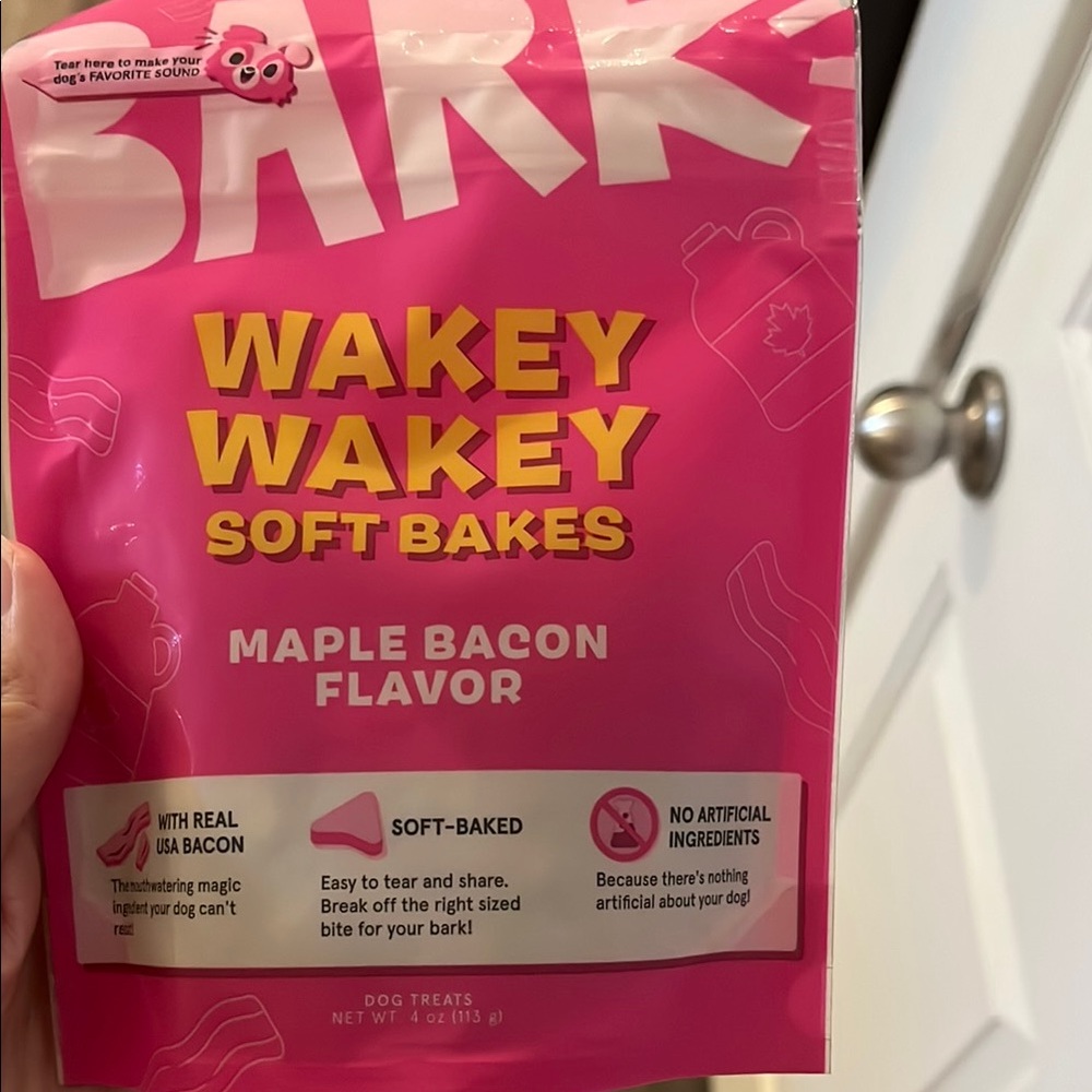 Bark Pink Wakey Wakey Maple Bacon Dog Treats